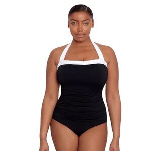 NEW Lauren Ralph Lauren Black and White Bel Air One Piece